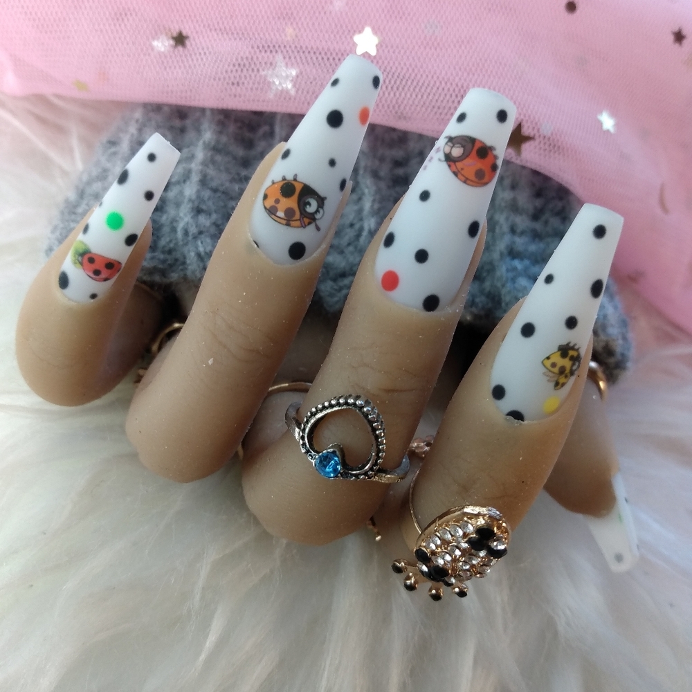 Press on nails (long coffin)